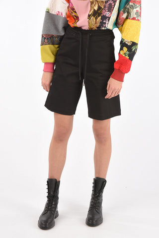 stretch cotton drawstring-waist shorts