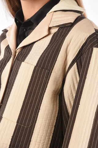 Quilted LAPSLEY Shirt with Knitted Collar