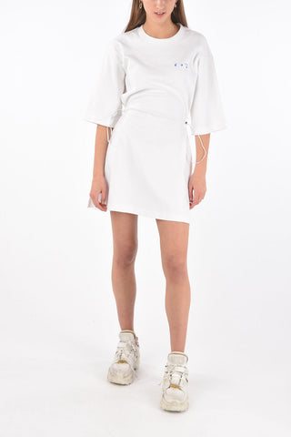 Mini Sweat Dress FLOWER ARROWS with Drawstring