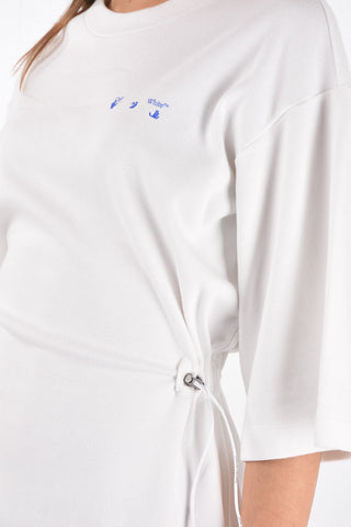 Mini Sweat Dress FLOWER ARROWS with Drawstring