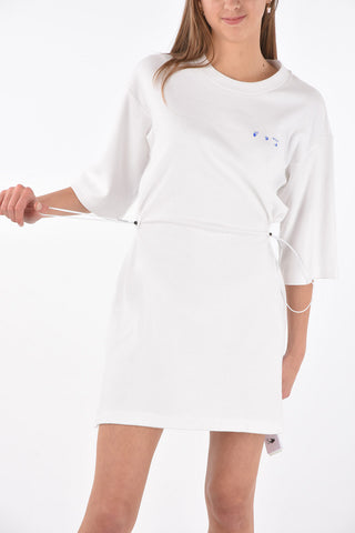 Mini Sweat Dress FLOWER ARROWS with Drawstring