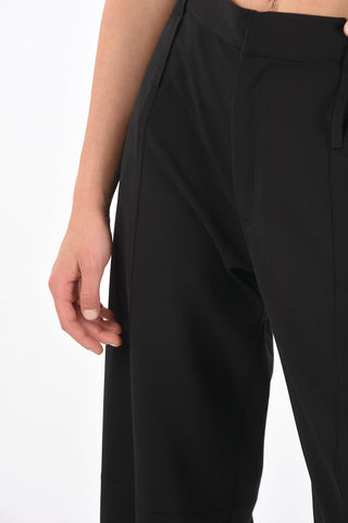 High-Waisted Virgin Wool Blend Palazzo Pants