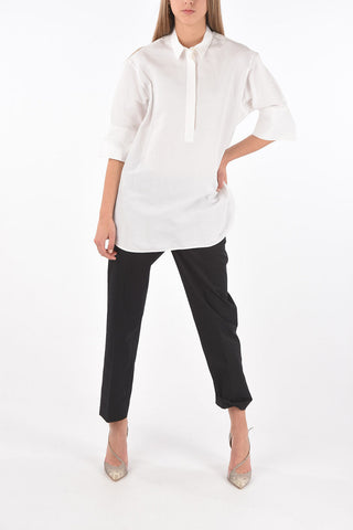Camicia in Misto Lino con Maniche 3/4