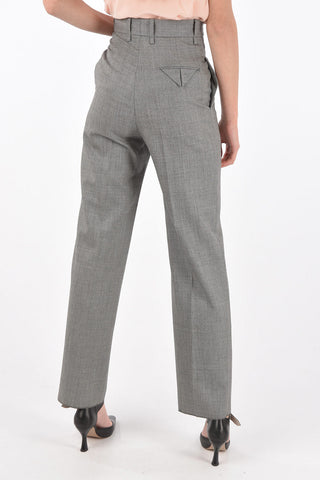 Pantaloni in Lana Twill con Pieghe Frontali