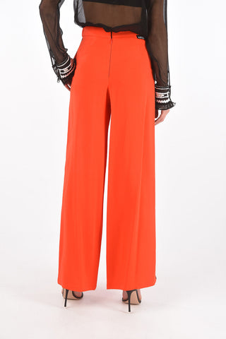 Back Zipped Palazzo Pants with Mesh Side Bands