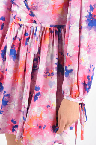 Floral Printed Mini Wrap Dress