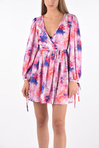 Floral Printed Mini Wrap Dress