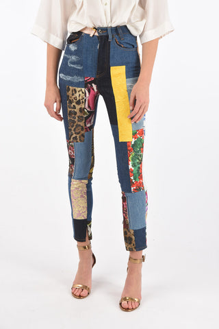 GRACE 5 Pocket Patchwork Design Denims