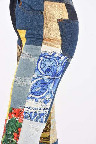 GRACE 5 Pocket Patchwork Design Denims