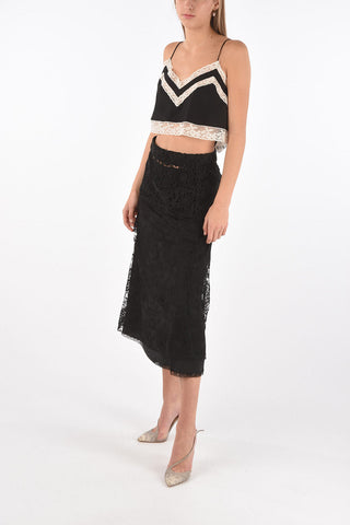 Lace and Sangallo Longuette with Silk Underskirt