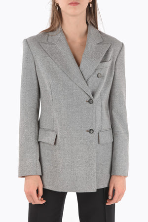 Blazer Doppiopetto in Lana con Rever a Lancia