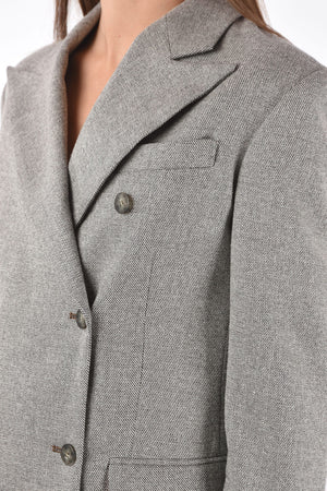 Blazer Doppiopetto in Lana con Rever a Lancia