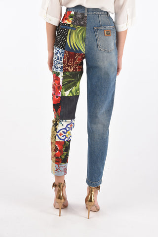 AMBER High-Waisted Patchwork Denims