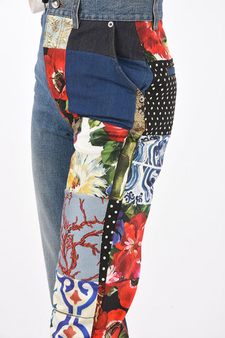 AMBER High-Waisted Patchwork Denims