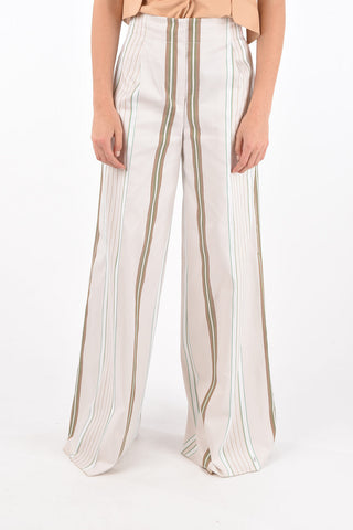 3 Pocket Single-pleated Bayadere Palazzo Pants