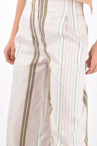 3 Pocket Single-pleated Bayadere Palazzo Pants