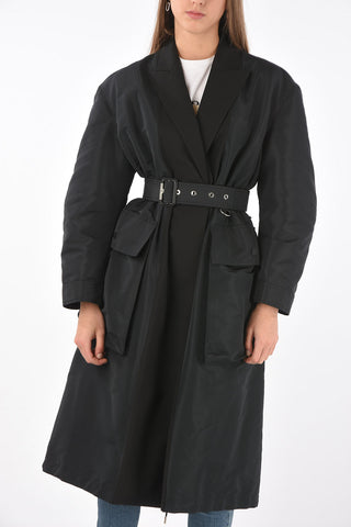 Single-breasted Maxi Pocket Trench with Drawstring