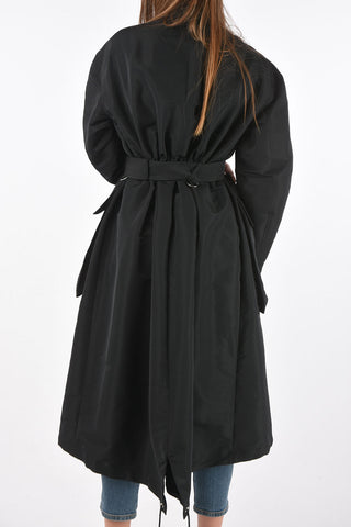 Single-breasted Maxi Pocket Trench with Drawstring