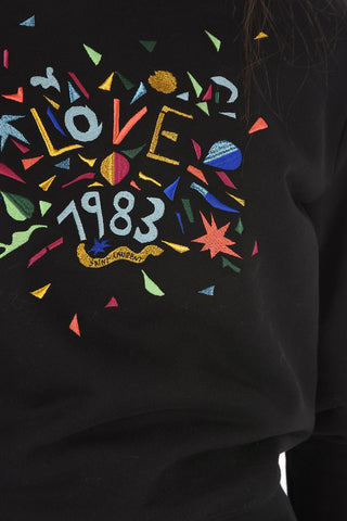 Felpa Girocollo LOVE 1983 Ricamata