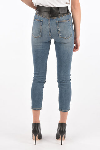 5 Pocket SLIM FIT Denims with Leather Details