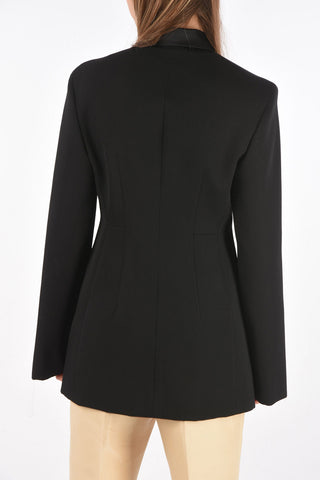 Blazer Avvitato in Lana con Tasche a Filo