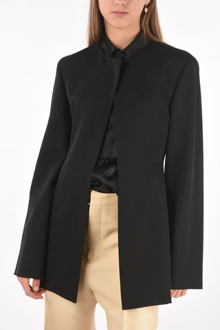 Blazer Avvitato in Lana con Tasche a Filo