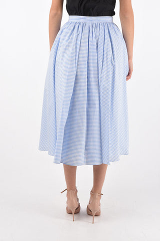 Gonna Svasata Gingham con Abbottonatura Frontale