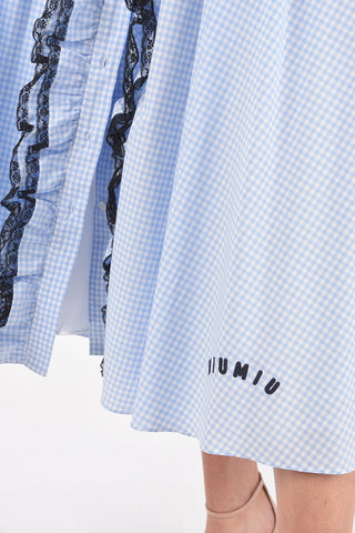 Gonna Svasata Gingham con Abbottonatura Frontale