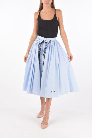 Gonna Svasata Gingham con Abbottonatura Frontale