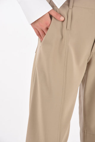 High-Waisted Virgin Wool Blend Palazzo Pants