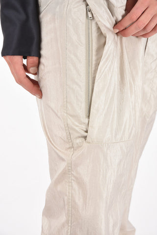 Silk Blend Cargo Pants with Drawstring