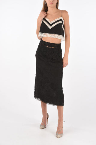 Lace Edged Silk Crop Top