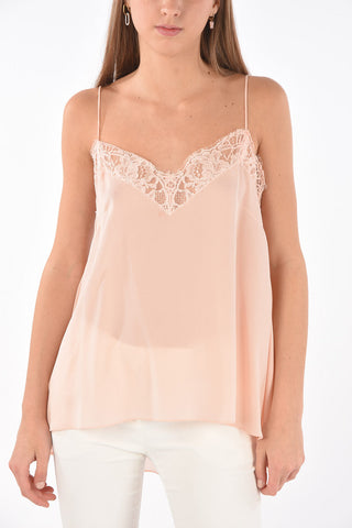 Lace Edged Silk Top