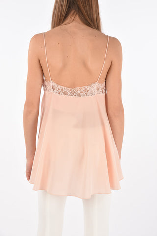 Lace Edged Silk Top