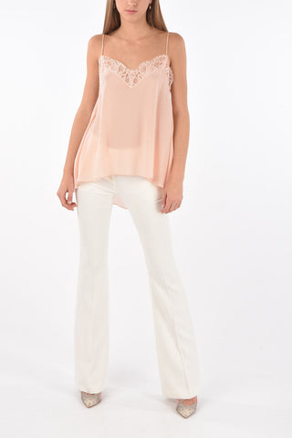 Lace Edged Silk Top