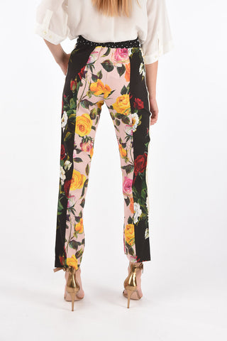 Elastic Waistband Patchwork Joggers