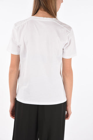 Wool Embroidered Cotton T-Shirt