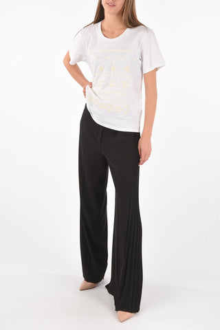 Wool Embroidered Cotton T-Shirt