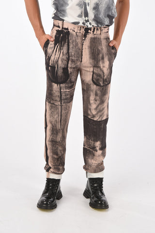 Pantaloni 4 Tasche con Stampa Bicolore