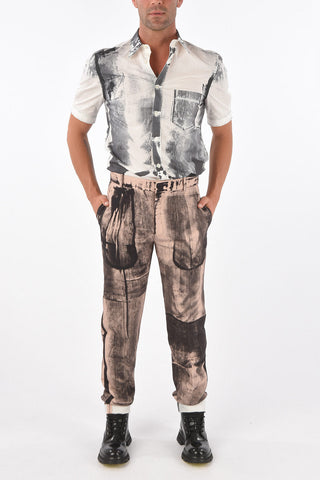 Pantaloni 4 Tasche con Stampa Bicolore