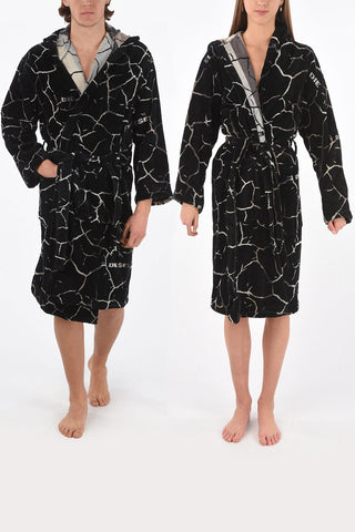HOME LINEN embroidered NEW CRACKLE' bathrobe with hood