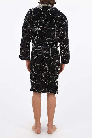 HOME LINEN embroidered NEW CRACKLE' bathrobe with hood