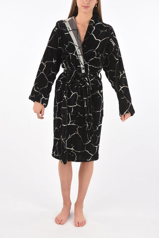HOME LINEN embroidered NEW CRACKLE' bathrobe with hood