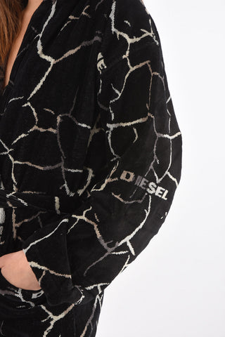 HOME LINEN embroidered NEW CRACKLE' bathrobe with hood