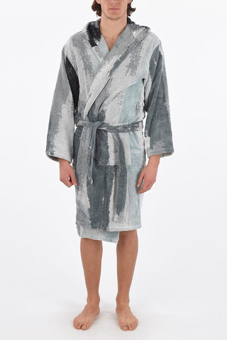 HOME LINEN hooded WASHED COLOR bathrobe