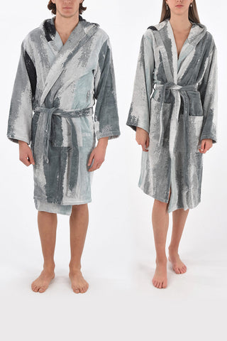 HOME LINEN hooded WASHED COLOR bathrobe