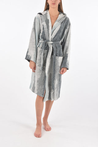 HOME LINEN hooded WASHED COLOR bathrobe