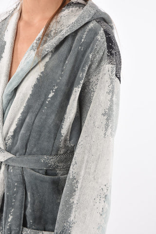 HOME LINEN hooded WASHED COLOR bathrobe