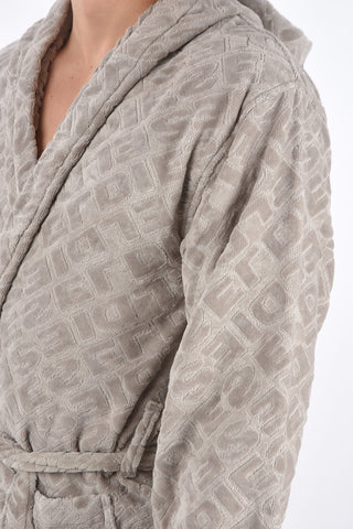 HOME LINEN hooded 3DLOGO bathrobe