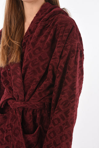 HOME LINEN hooded 3DLOGO bathrobe